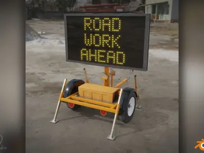 Traffic Message Signboard 3D model