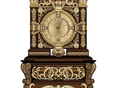 Casket Clock Collection 02 Low-poly 3D model