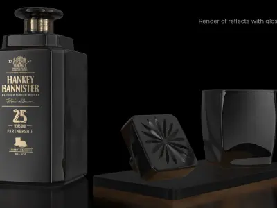 Hankey Bannister 25 YO Scotch Premium Whisky Carafe with Drink 3D model