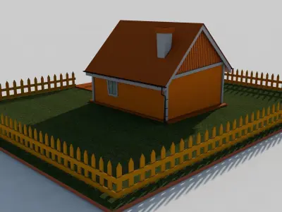 Cartoon House Low-poly 3D model