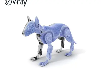 Futuristic Robotic Dog Model Pack Low-poly 3D model