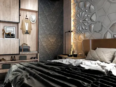 Modern Bedroom interior scene 3D model