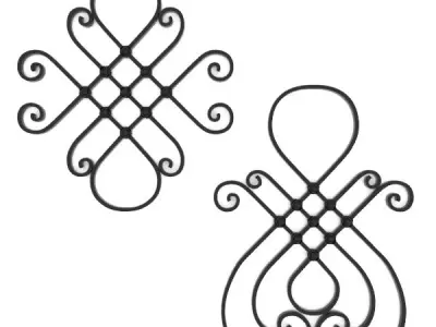 Wrought iron elements collection 3D model
