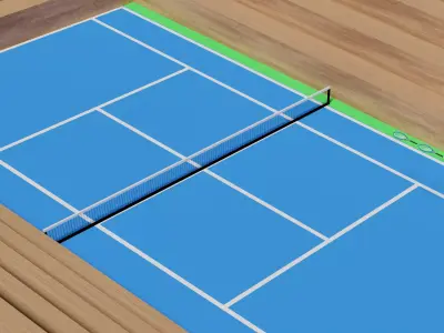 TENNIS COURT 3D MODEL with Tennis Ball 3D model