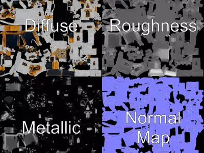 Golden Enchanted Castle model pack Low-poly 3D model