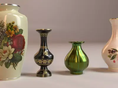 PBR Vintage Decor Vases Low-poly 3D model