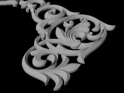 Central decor ornament for furniture 3D model 240