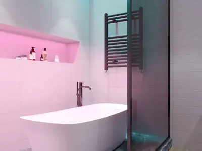 Bathroom modern with lighting 3D model