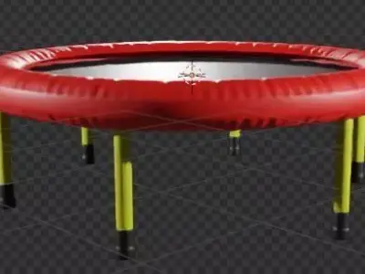 3D Red Cute Trampoline Model 3D model