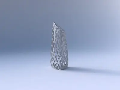 Vase tipped triangle with diagonal grid lattice 3D print model