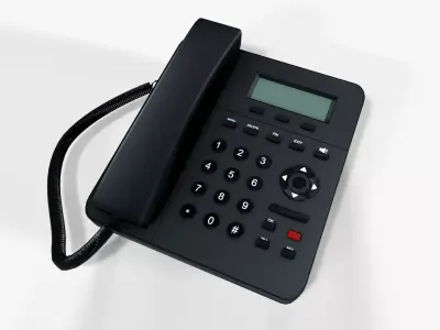 Corded Telephone Land Line Low-poly 3D model