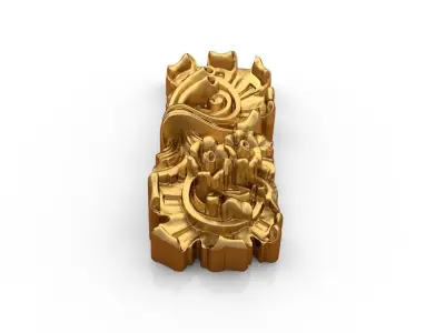Classic carved decor ornament 400 3D model