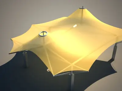 Membrane Tent Roof Low-poly 3D model