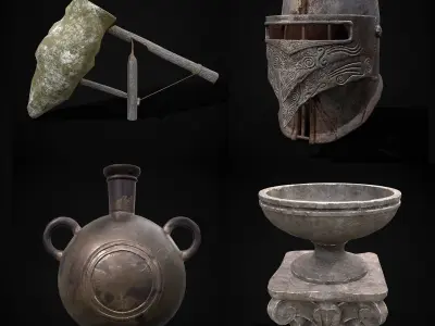 Medieval Prop Mix Forty Three 3D Model Collection