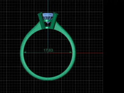 STL 3DM Print Ready Women Diamond Ring Lightweight Printable  3D print model 86