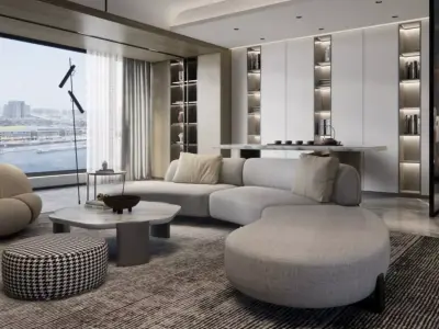 Modern Elegance Luxe Waterfront Living SketchUp model  Low-poly 3D model
