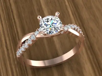 Jewelry Diamond Ring 3D print model 3