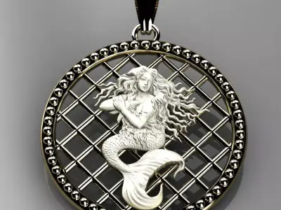 mermaid pendant 3D print model
