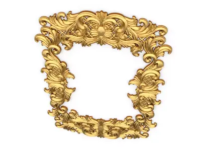 Plaster decorative frame wall ornament onlay 02 3D print model