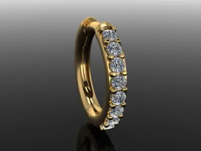 13mm Diameter Width Diamond Hoops 1mm50 3D print model