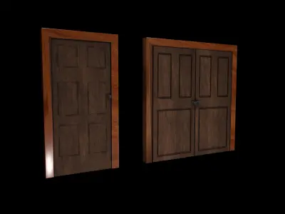 wooden door 3D model