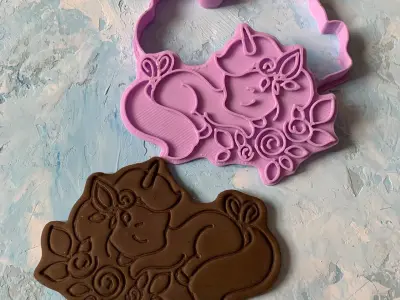 Set of unicorns Cookie Cutter 3D print model