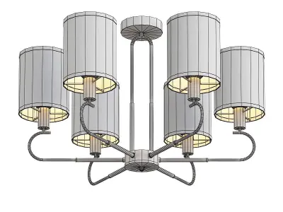 konrad light chrome chandelier with glass cylinders 3D model