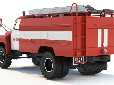 GAZ 53 AC-30-106G  fire truck 1987 3D model