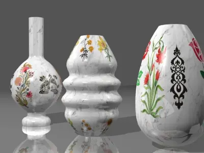 White Marble Vase  Low-poly 3D model