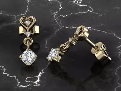 Jewelry Earring 3D print model 6