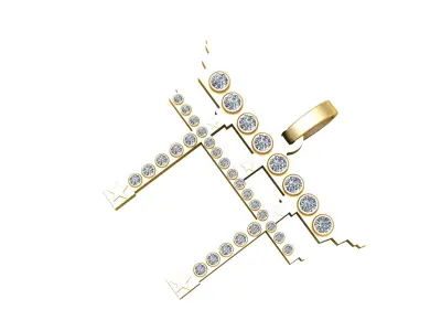CROSS DIAMOND PENDANT 3D PRINTABLE MODEL  3D print model