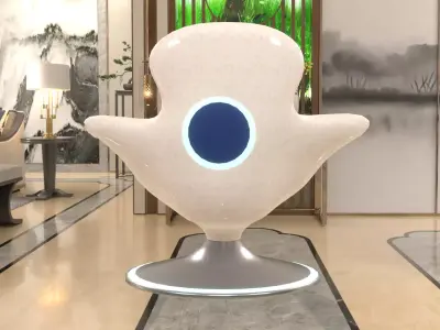 Futuristic Luxury Lounge Chair 3d Model with PBR Materials 3D model