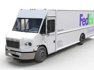 Freightliner FedEx boxvan Low-poly 3D model