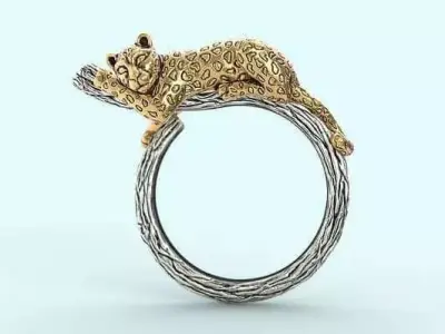 sleeping leopard 3D print model