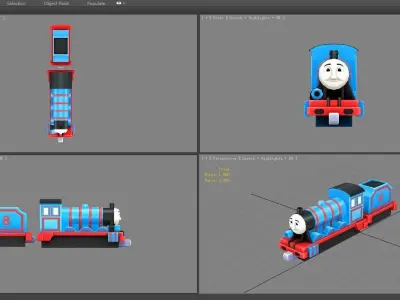 Cartoon toy Thomas the Tank Engine Low-poly 3D model