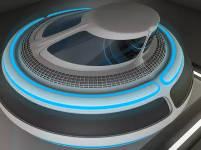 SpaceShip futuristic toilet with lights on top Free 3D model