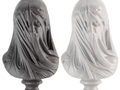 The Veiled Virgin Sculpture Woman 3D model