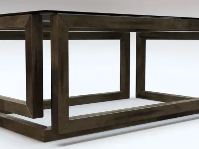 Geometric Metal Coffee Table Low-poly 3D model