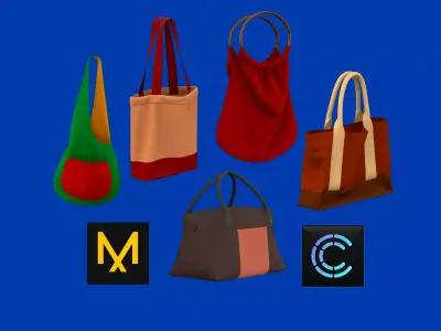 Hand Bag pack MD CLO 3D ZPRJ ZPAC project files 3D model