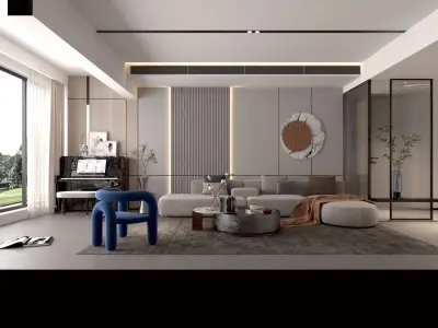 Modern interior scene - 3D model 3D model
