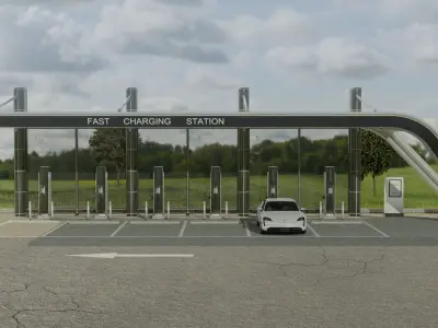 Electric Vehicle Charging Station 3D model