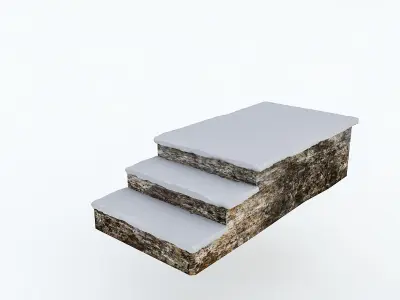 Old Stone Stairs Low-poly 3D model