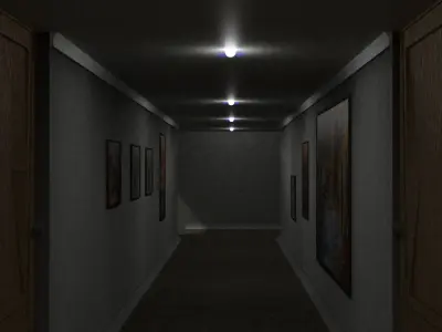 Game model of a two-story house Low-poly 3D model