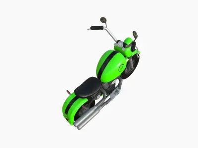 Motorcycle Cartoon A04 Green Racing - Custom Vehicle Design Low-poly 3D model