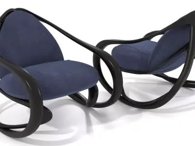 Rocking armchair Move-DrW-BlV 3D model