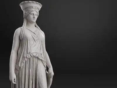Caryatid statue of goddess person 3D model