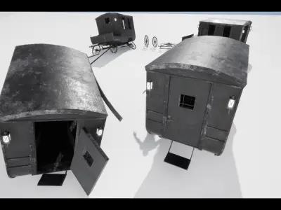 The Carriage 03 Low-poly 3D model