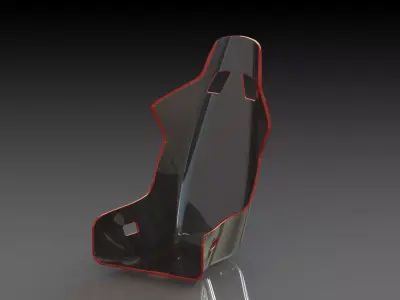 BLACK AND RED RACING SEAT 3D model