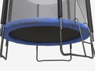 Outdoor Trampoline with Safety Net 3D model