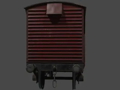 Covered Car Wagon Low-poly 3D model